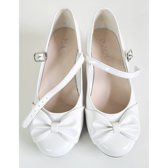 The Children's Place Other - Girls White Mary Jane Dress Shoes W/ Bow & Low Heel The Childrens Place size 13